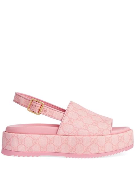 pink platform gucci slides|gucci rainbow platform shoes.